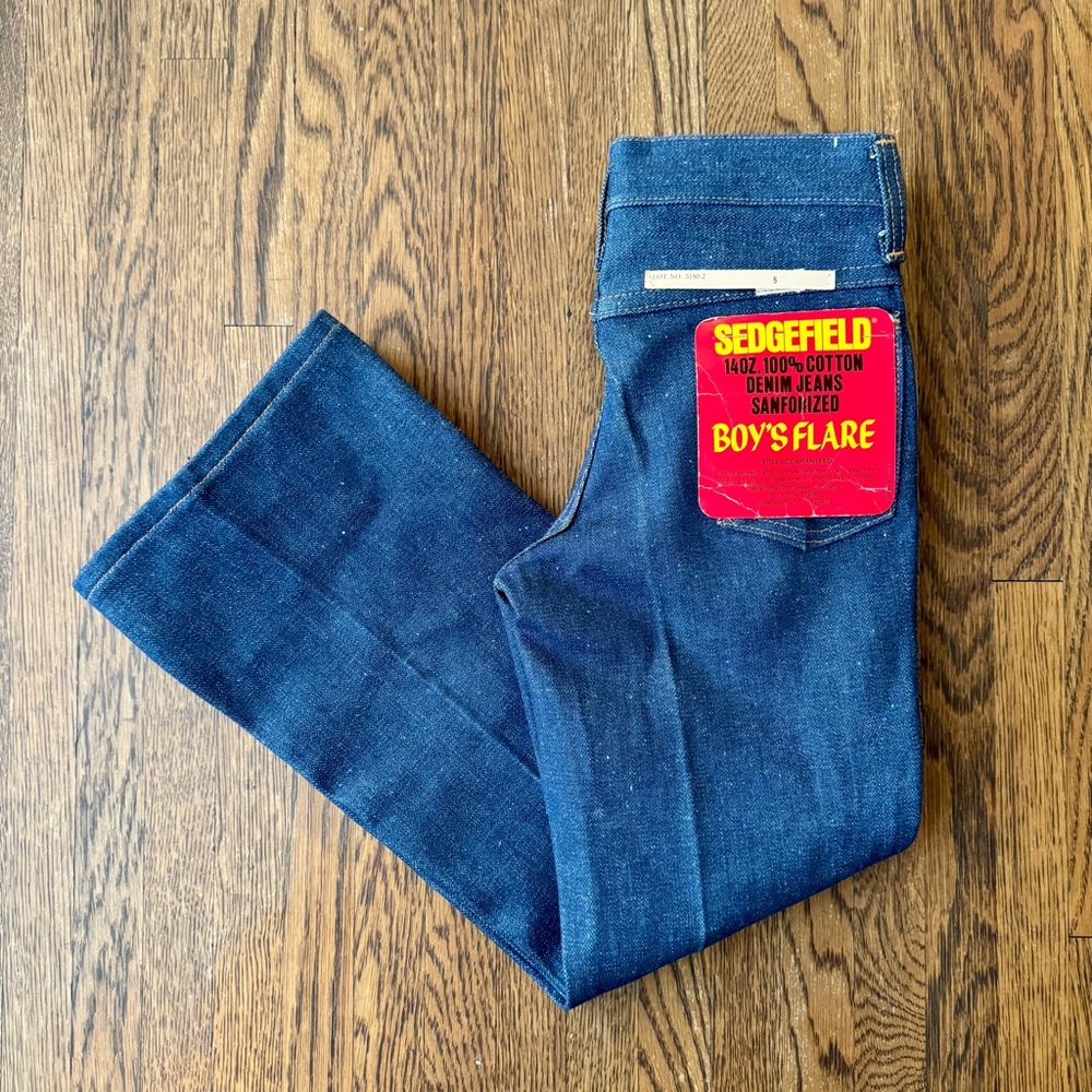 Deadstock vintage 1970s Sedgefield boys flare jeans Boy’s 8